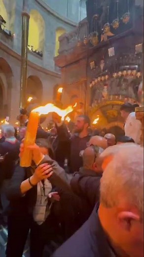 The Holy Fire descended in Jerusalem on Holy Saturday, April 11, 2026.