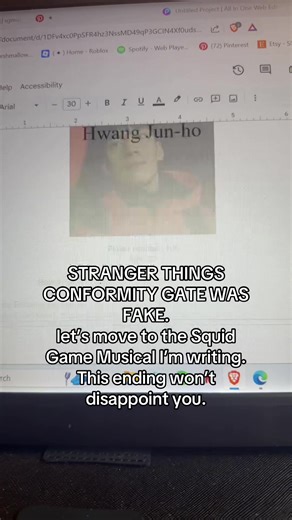 Because WHAT was that ending I was so desperate I believed in conformity gate too. || I’m writing it like a novel in a google doc with also a script version but I’m hoping my account will get noticed by Netflix and something will happen I believe in miracles so || #fyp #foru #squidgame #conformitygate #strangerthings musical Hamilton squid game adopt me Roblox @Squid Game Netflix @Netflix @Hamilton @Netflix Korea @Netflix Geeked @Reagan To and Juli To