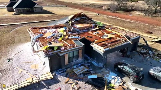 Watch: Drone video shows extent of damage after tornado destroys Purcell home