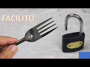 Como abrir un candado con un tenedor//abrir candado sin llave de manera facil.
