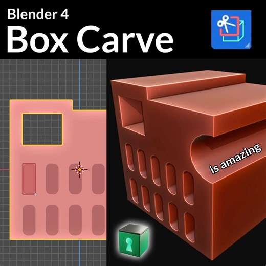 Have you discovered the new Box Carve tool in Blender 4 yet? www.BlenderSecrets.org | Blender Secrets