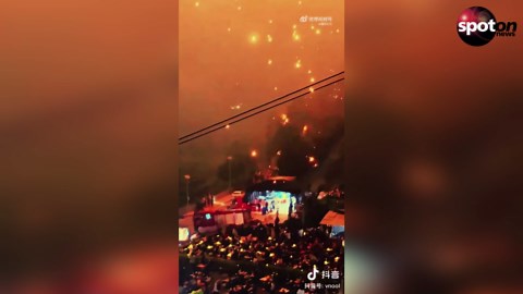 Drone show ends in chaos: shower of sparks hits spectators