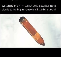 Space Shuttle tank falling onto Earth