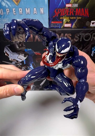 Replying to @🏴 Spider-Man versus Venom and Carnage! Using the Mafex 185 Spidey, Mafex comic Carnage, and Mess Toys Venom. Y’all told me in the live. These were the top picks. Great choices. And we decided to start a new section for them on the Spider-Verse wall. Gonna look so awesome. As soon as I get the stands, I’ll get it done. But give me some pose ideas for the Revoltech Symbiote and Mess Toys Spideys. And let me know what you wanna see next. We gotta do something with the SHFiguarts Spide
