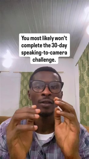 Most people quit before Day 7 - not because they can’t talk, but because they lack consistency. Stay to the end. #30DayChallenge #SpeakToCamera #Consistency #PersonalGrowth