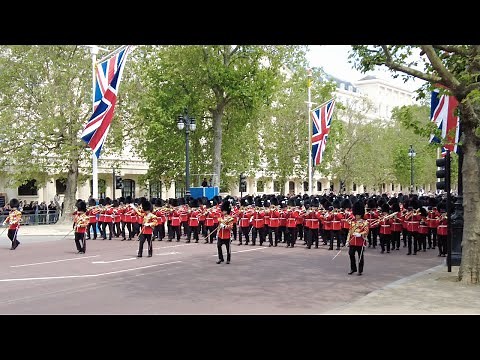 Trooping The Colour: Major General's Review 2023: Troops arriving and Departing.