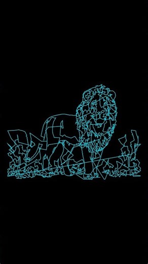 AI drew a LION with ONE LINE 🦁⚡️ #shorts #fluxlineart #satisfying #oneliner #aiart