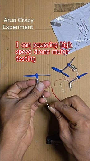 I powering high speed mini drone motor testing motor with 2 wing propeller #diy #dronemotor #shorts