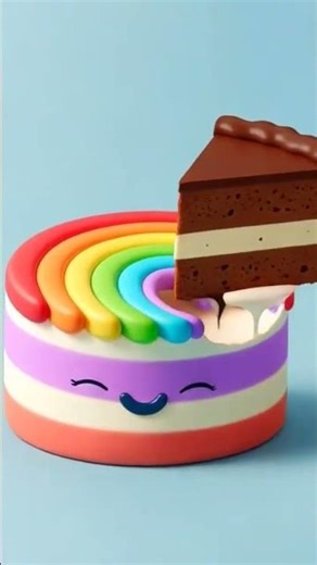Rainbow 🌈 Cake 🎂 eating cake 🍰 ASMR #asmr #cake #trending #shorts #satisfying #relaxing #viral