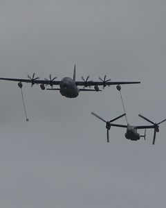 8.1K views · 158 reactions | CV-22B Osprey and MC-130J Commando II aerial refueling demonstration | RVA Aviation | Facebook