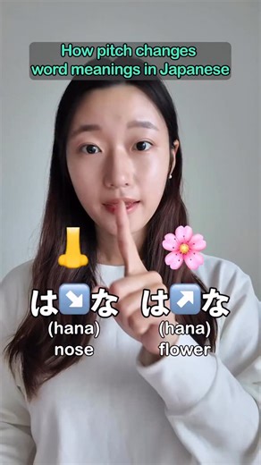 Teuida: that one app Duolingo hates on Instagram: "The importance of pitch in Japanese! 鼻 (は↘な / hana): nose 花 (は↗な / hana): flower 雨 (あ↘め / ame): rain 飴 (あ↗め / ame): candy 咳 (せ↘き / seki): cough 席 (せ↗き / seki): seat 箸 (は↘し / hashi): chopsticks 橋 (は↗し / hashi): bridge Learn Japanese with Teuida! Download our app for free today! #languageapp #nihongo #learnjapanese #studyjapanese #japaneseteacher"