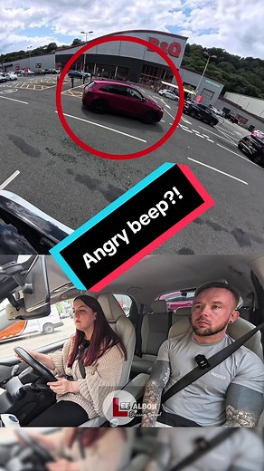 Angry beep turns out to be friendly! Top parking also from Ellie! #drivingschool #drivinginstructor #drivinglessons #parking #beep #angry #learntodrive