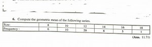 6. Compute the geometric mean of the following series.Size:810... | Filo