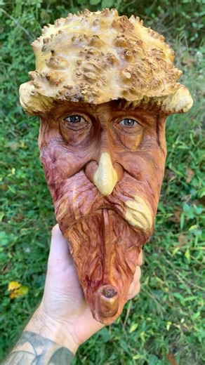 Red Cedar Wood Carving with Burl #woodcarving #woodart