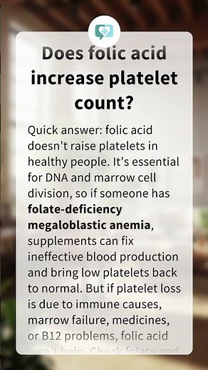 Does folic acid increase platelet count?