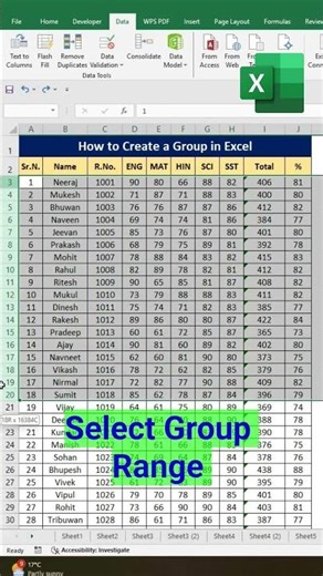 Excel grouped Rows. #excel #group #tranding #viral #shortfeed