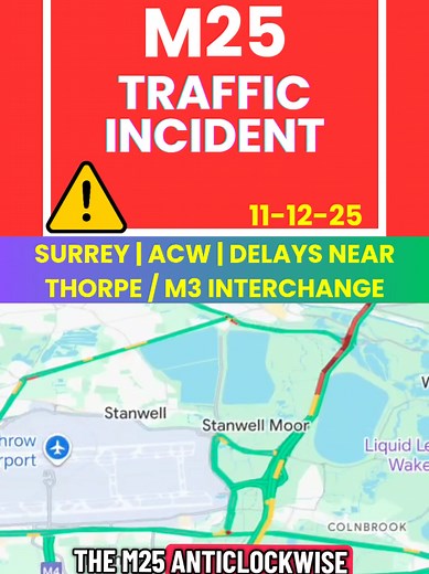 M25 Traffic Incident Update: Anticlockwise Delays