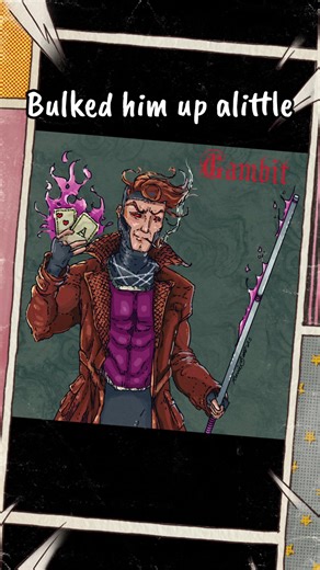 I bulked him up alittle compared to my First edit. Think this might be better. #gambit #xmen #comic