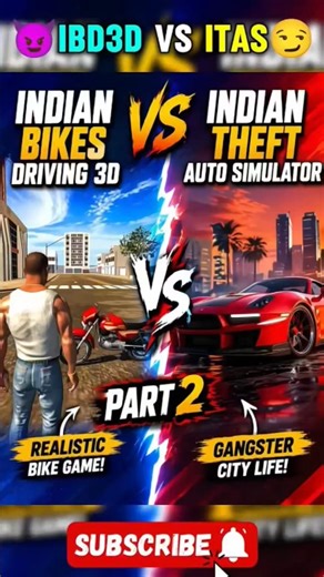 Indian Bikes Driving 3d Vs Indian Theft Auto Simulator Part 2 🔥#shorts #indianbikedriving3d #gta