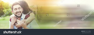 Pretty Woman Hugging Her Happy Handsome Stock Photo 743118589 | Shutterstock