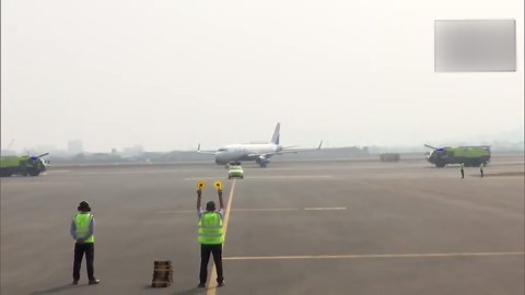 Navi Mumbai airport conducts first flight test, Indigo gets water cannon salute