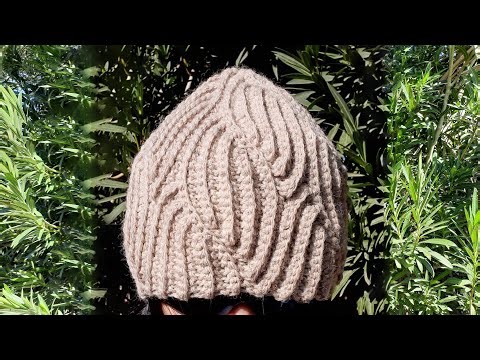 Crochet Ocean wave Pattern Hat (Seamless) - Winter Hat 5