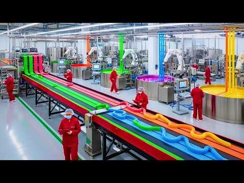 Inside the Giant Sugar Factory: Sour Rainbow Belts (Full Process)