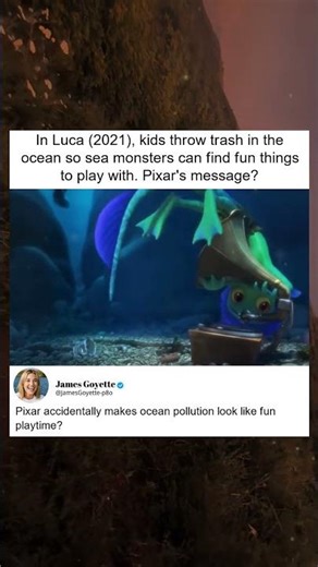 Pixar’s Ocean Trash Message in Luca (2021)
