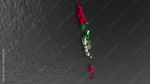 Maldives map 3d. 3d map of Maldives.