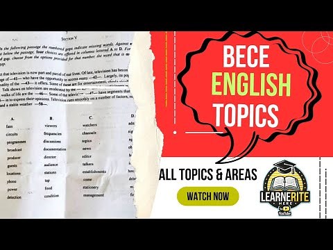 2025 BECE English Topics, All Areas to Cover and Tips