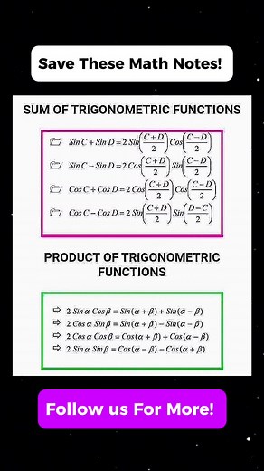 Useful Math Notes for Studies! ❤️💯 | Math Tricks Tutorial