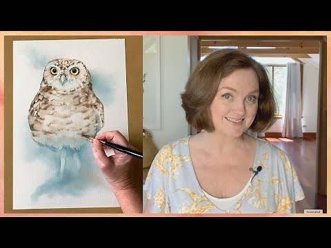 Wet on Wet Technique // Watercolor Owl