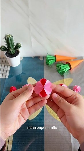 Kreasi membuat bunga yang cantik dari kertas origami🌸 #papercraft #paperflower
