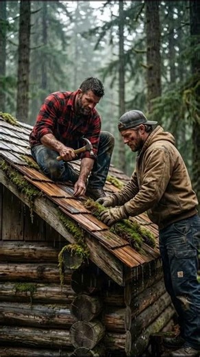Two Men Built a SECRET House Inside a GIANT Log 🤯