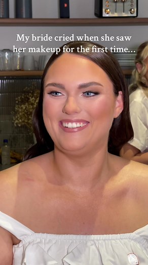 Wholesome Bride Makeup Reaction at Wedding Day