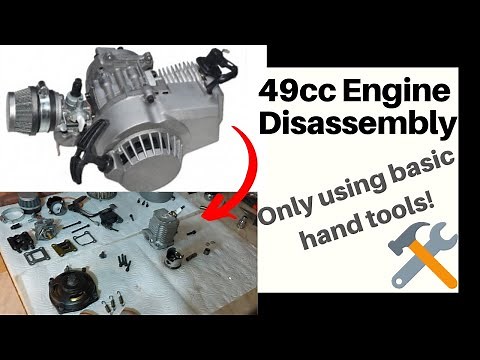 How to disassemble a 49cc 2 Stroke Engine! ~ REALLY EASY! Only using Basic Hand tools!