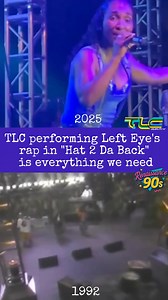 10K views · 345 reactions | Only TLC can bring the same energy in 2025 that they did in 1992!  Tionne "T-Boz" Watkins and Official Chilli honoring Left Eye's memory by performing with her rap in "Hat 2 Da Back" 33 years later is simply perfect! ❤️  Chiko Heat | TLC Army | Facebook