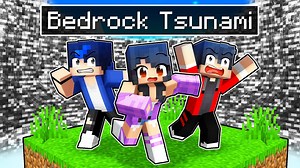 APHMAU Trapped by a BEDROCK TSUNAMI in Minecraft! - (Ein,Aaron and KC GIRL) #aphmau | Maizen Craft