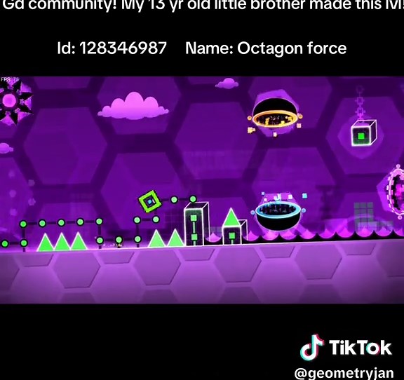 Gd gameplay. My little beother would be very happy, he sat 6 days on it!!! #gd #geometrydashlevel #geometrydash #fyp #viral