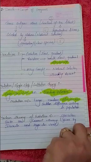 Evolution notes|Class 12| #shorts#shots#notes#biology #evolution #viral #education#neet#shortsvideo