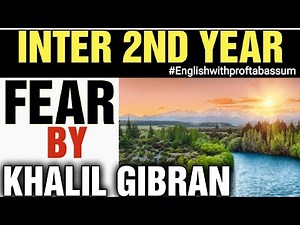 FEAR BY KHALIL GIBRAN IN HINDI INTER 2ND YEAR ENGLISH NEW SYLLABUS