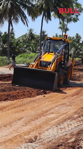 BULL SuperSmart is engaged in landscaping for road work. BULL is capable of overcoming all the barriers in its path with its efficiency. #bullsupersmart #backhoe #bullmachines | BULL Machines