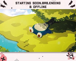 Animated Twitch Snorlax Pokemon Cute Chill / Stream Starting Soon / Be Right Back / Stream Ending / Stream Offline / Lo Fi / Kawaii - Etsy
