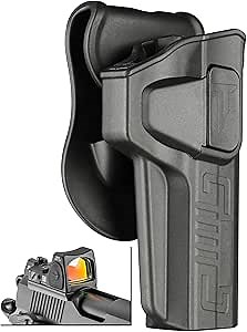 1911 5" Full Size Holster, OWB Holster for 1911 Colt/Elite Force/GSG/Kimber/Springfield/Remington/RIA ARM/Ruger SR1911 - Index Finger Released | Adjust Cant | Autolock | Matte Finish -RH