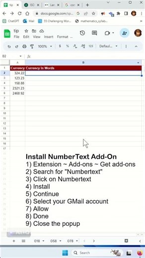 Convert Number into Words using Google Sheets - Excel Tips and Tricks #shorts #fyp