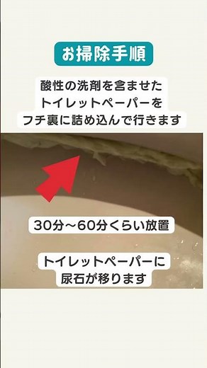 【便器のフチ裏に付いた尿石の落とし方】 #掃除 #トイレ #酸性 #ハウスクリーニング