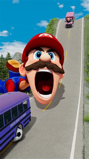 Funny & Weird Cars vs Scary Mario in BeamNG.drive