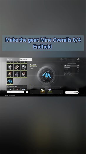 Make the gear: Mine Overalls #endfield