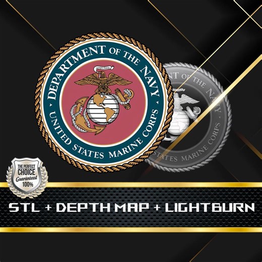 Marine Corps Eagle Globe Anchor Coin Depth Map: 3D Embossing Laser Engrave STL and Heigth Map Files for Laser Fiber - Etsy