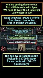 Scalping Nasdaq 80-20 Strategy $1700 4 Apex Prop firm funded /Trade with Catz Free Discord now live